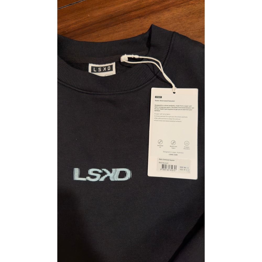 LSKD Static Oversized Sweater Black Skyride M USWE01735 Pullover Sweatshirt NEW - Picture 9 of 16